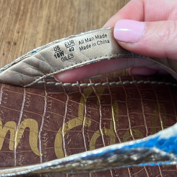 Sam Edelman Giles Gold Snakeskin Print Knotted Thong Sandals - Picture 10 of 14